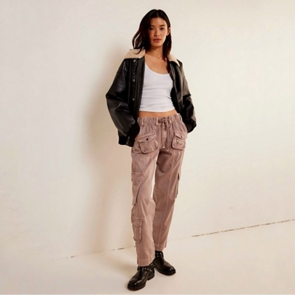 Free People Tahiti Cargo Pants Cashmere Medium - Large - Picture 2 of 16